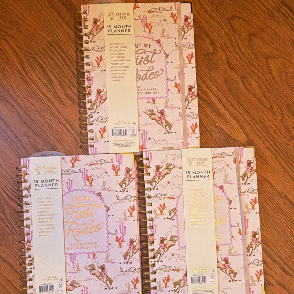 Think Ink 15-Month Planner Apr 2026-Jun 2027 Weekly/Monthly Rodeo 7.5x10